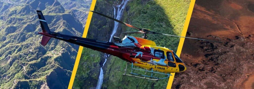 Survol de l'île de La Réunion en hélicoptère